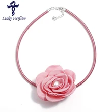 Брендовое дизайнерское ожерелье-ошейник с розами, жемчужные подвески, Винтажное колье ручной работы с цветами, ожерелье, ювелирное изделие