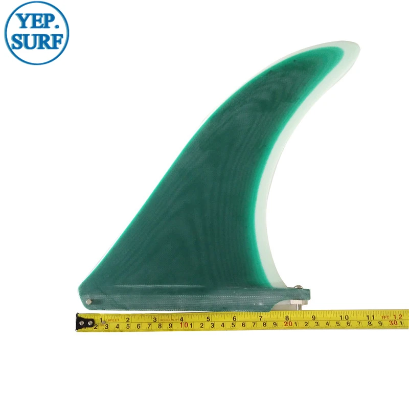 Surf Longboard Fins 10.25 Length  Surf Fin Green color Fin Surfboard Fin 10.25 Length