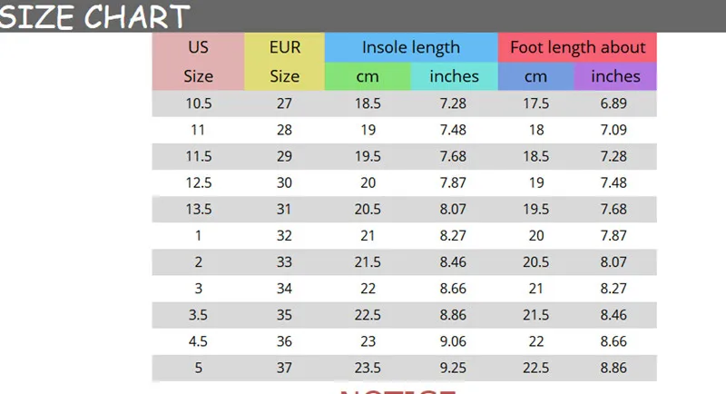 size chart