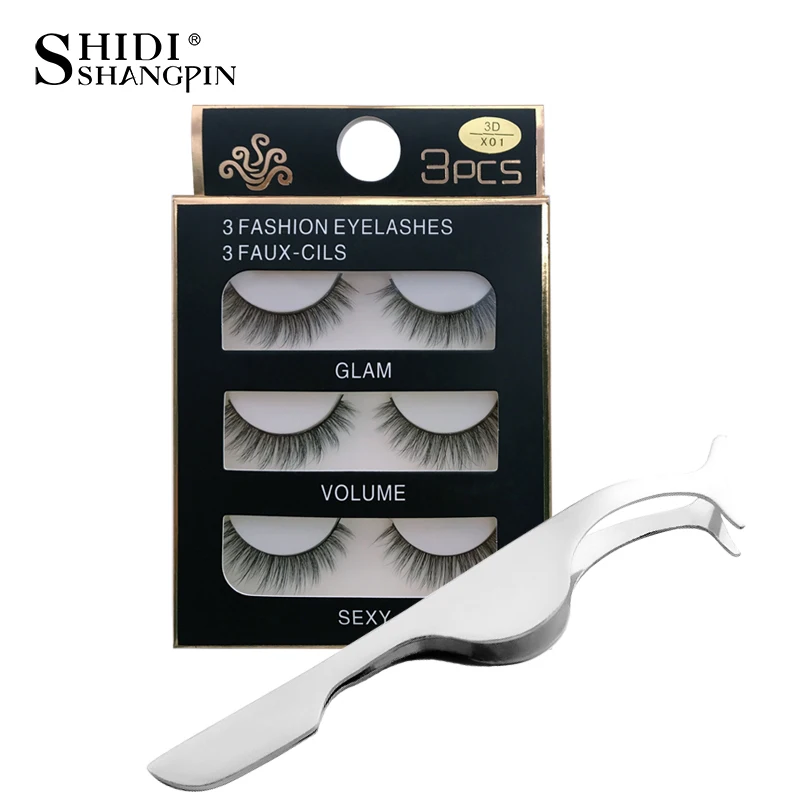 

3d mink eyelashes and tweezers good quality false eyelashes extension eyelash convenience saving time good partner makeup tools