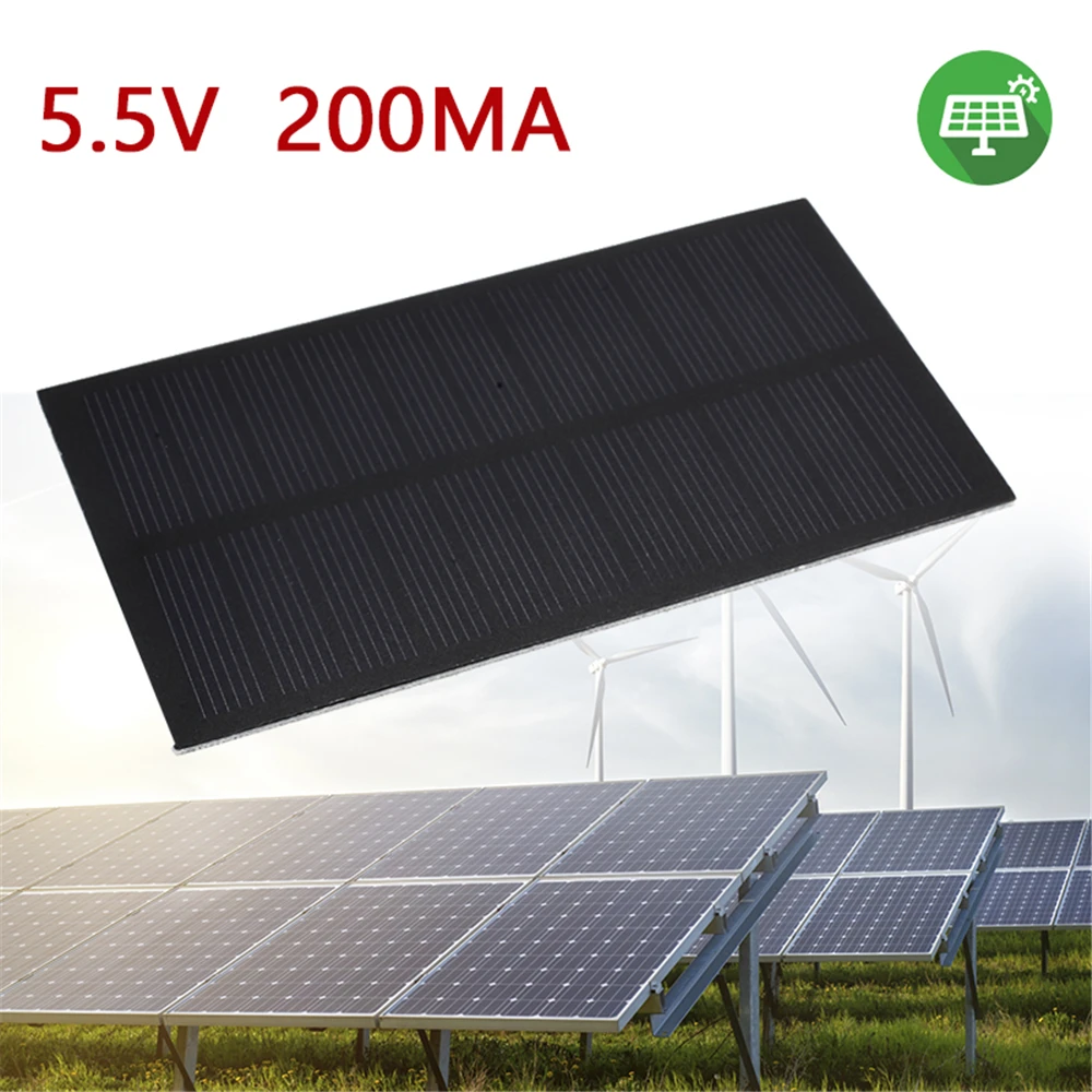 

Cewaal Frosted Glass Plate Durable Fast Charger Solar Panel Solar Cell 5.5V 200mA 1.1W Solar Charger Pane Battery Cells