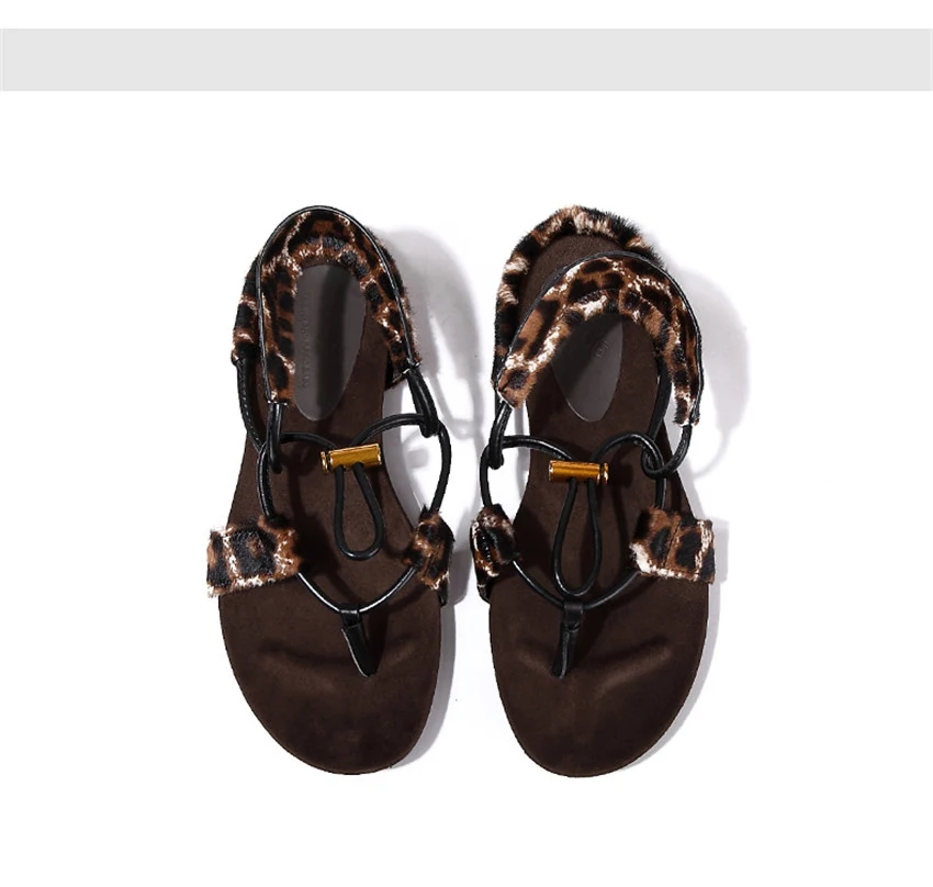 IGU обувь женские сандалии на плоской подошве пояса из натуральной кожи женские сандалии 2019 леопардовая Женская Повседневная sandalia feminina Salto