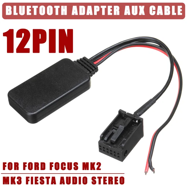 12V 12Pin Rear Port Car bluetooth Adapter Wireless Audio Stereo Aux