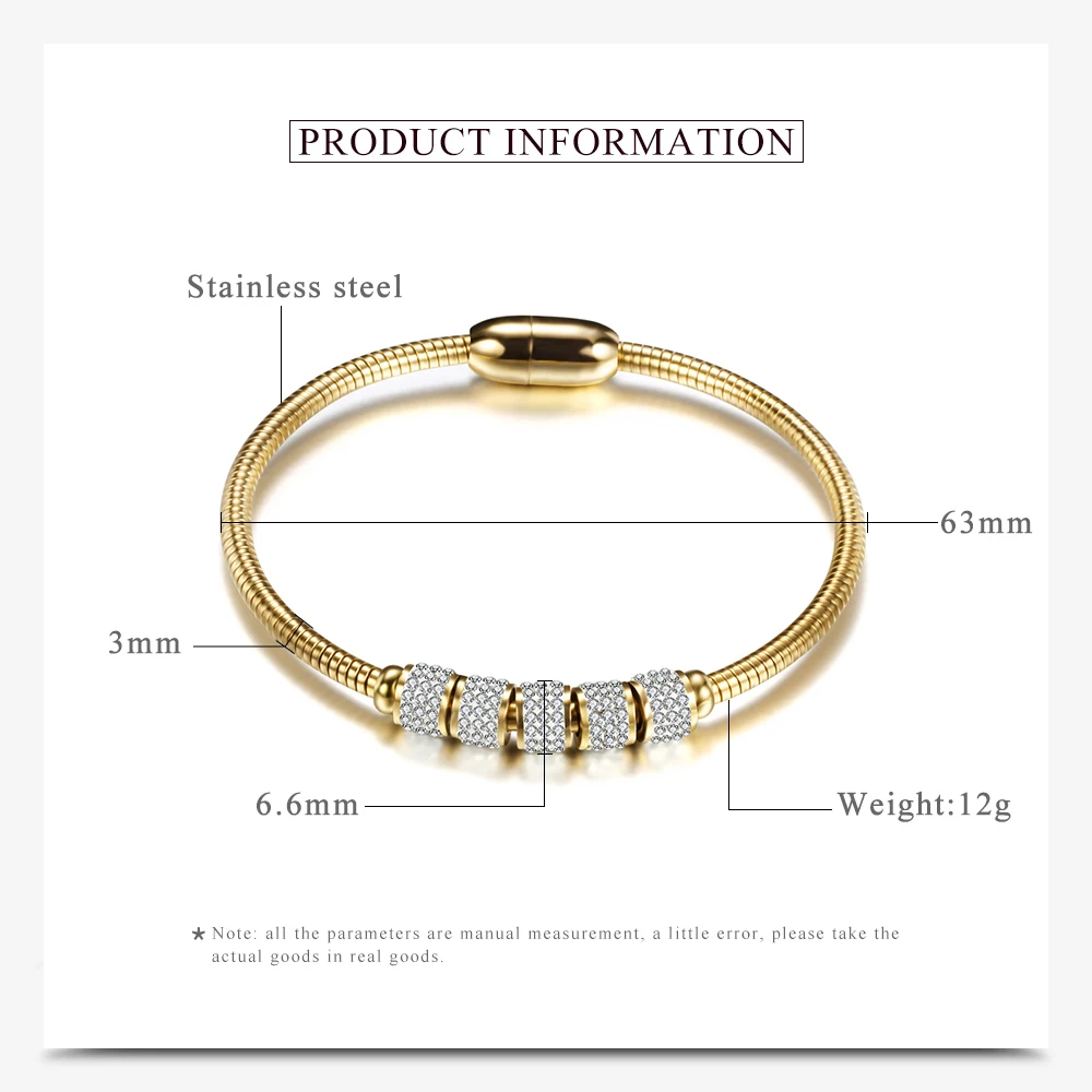 Fashion Woman Bracelet and Bangles With Magnetic Clasp Women Stainless Steel Bracelet Bangles Jewelry