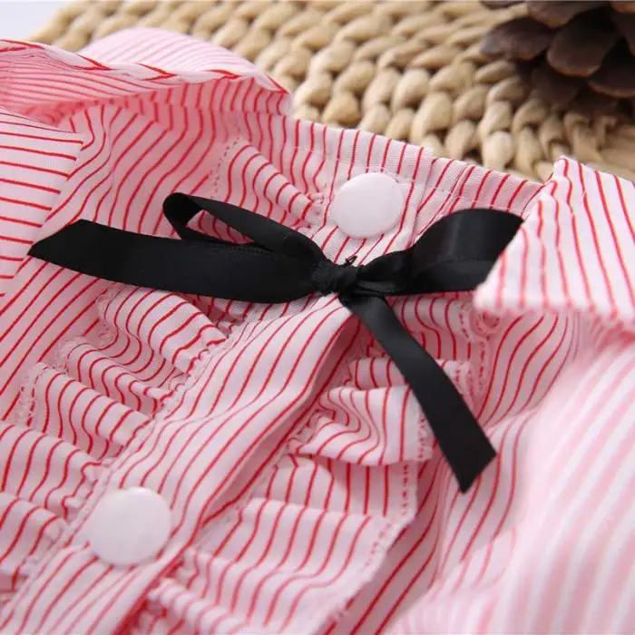 Вечерние полосатые рубашки для собак с галстуком-бабочкой, милая одежда для домашних животных, костюм для йоркширских терьеров и чихуа-Хуа, 899