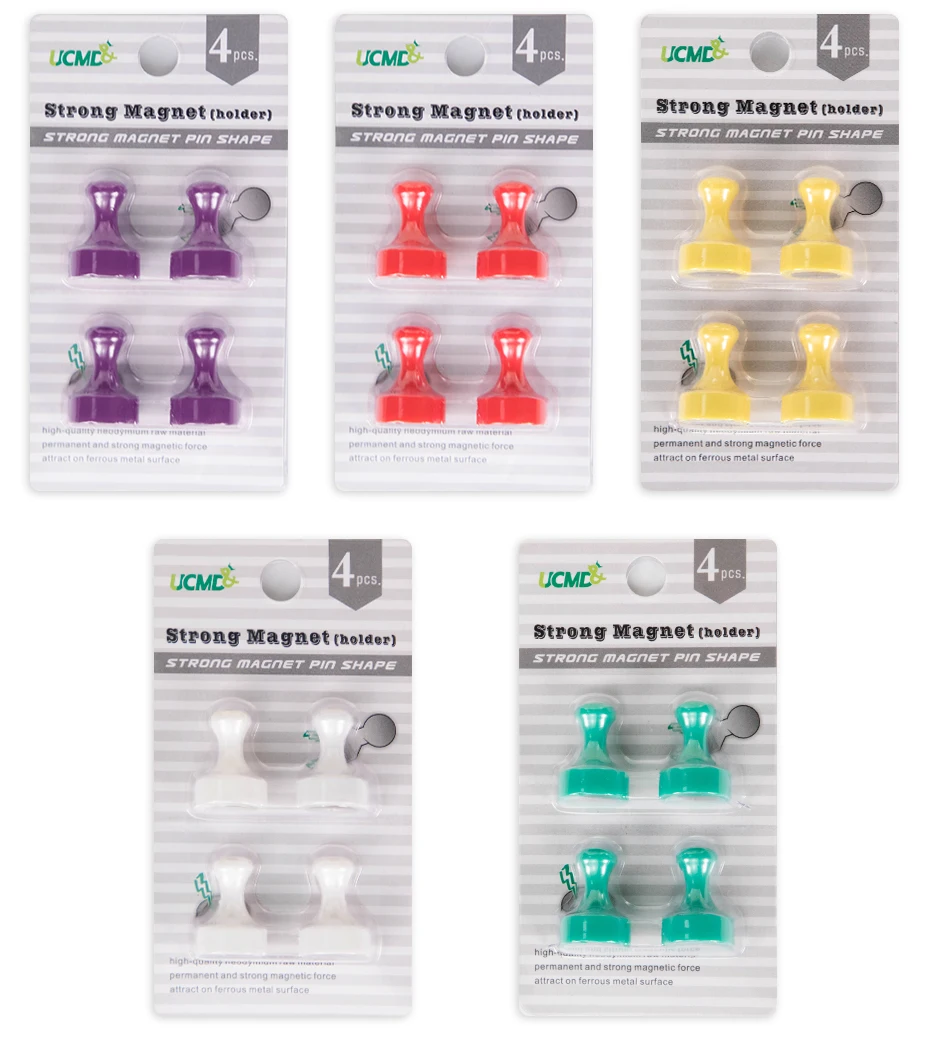 930_12 Colorful Neodymium Magnet Pins Seal Shape Magnetic Plastic Push Pins Teaching DIY Whiteboard Fridge Magnets for Home Office
