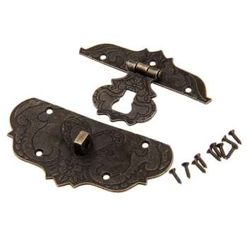 

1Pc 76x57mm Antique Brass Jewelry Chest Box Gift Box Suitcase Case Buckles Toggle Hasp Latch Catch Clasp Vintage Hardware