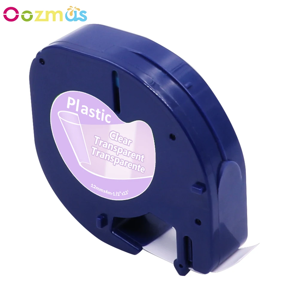3PK Compatible For DYMO LetraTag LT100H 16952 Plastic Label Tape Black on Clear