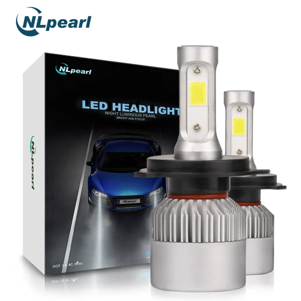 NLpearl S2 COB 2 шт. H4 светодиодный головной светильник автомобиля лампы авто H7 H1 H3 H11 H13