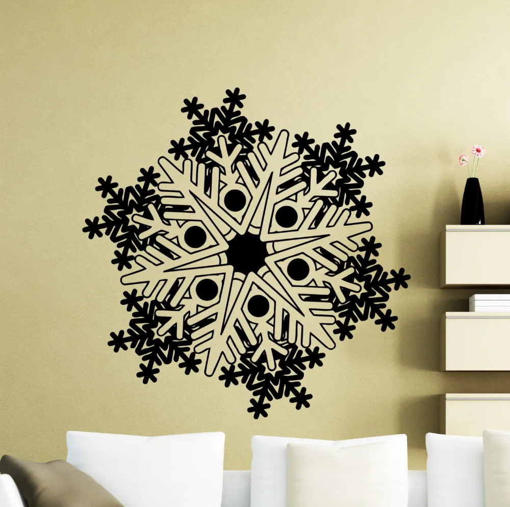 Snowflake Wall Decal Frozen Winter New Year Christmas Vinyl Sticker Home Interior Decoration Waterproof High Quality Mural ZB117