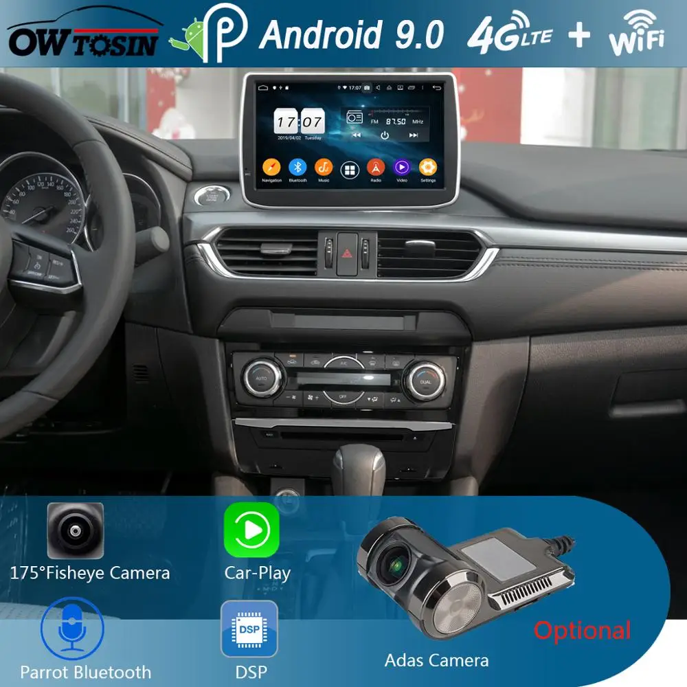 Автомобильный DVD-плеер 9 &quotIPS 1280*720 8 ядер 4 Гб ОЗУ + 64 ПЗУ Android 0 для Mazda 6 III 3 GJ Atenza Mazda6