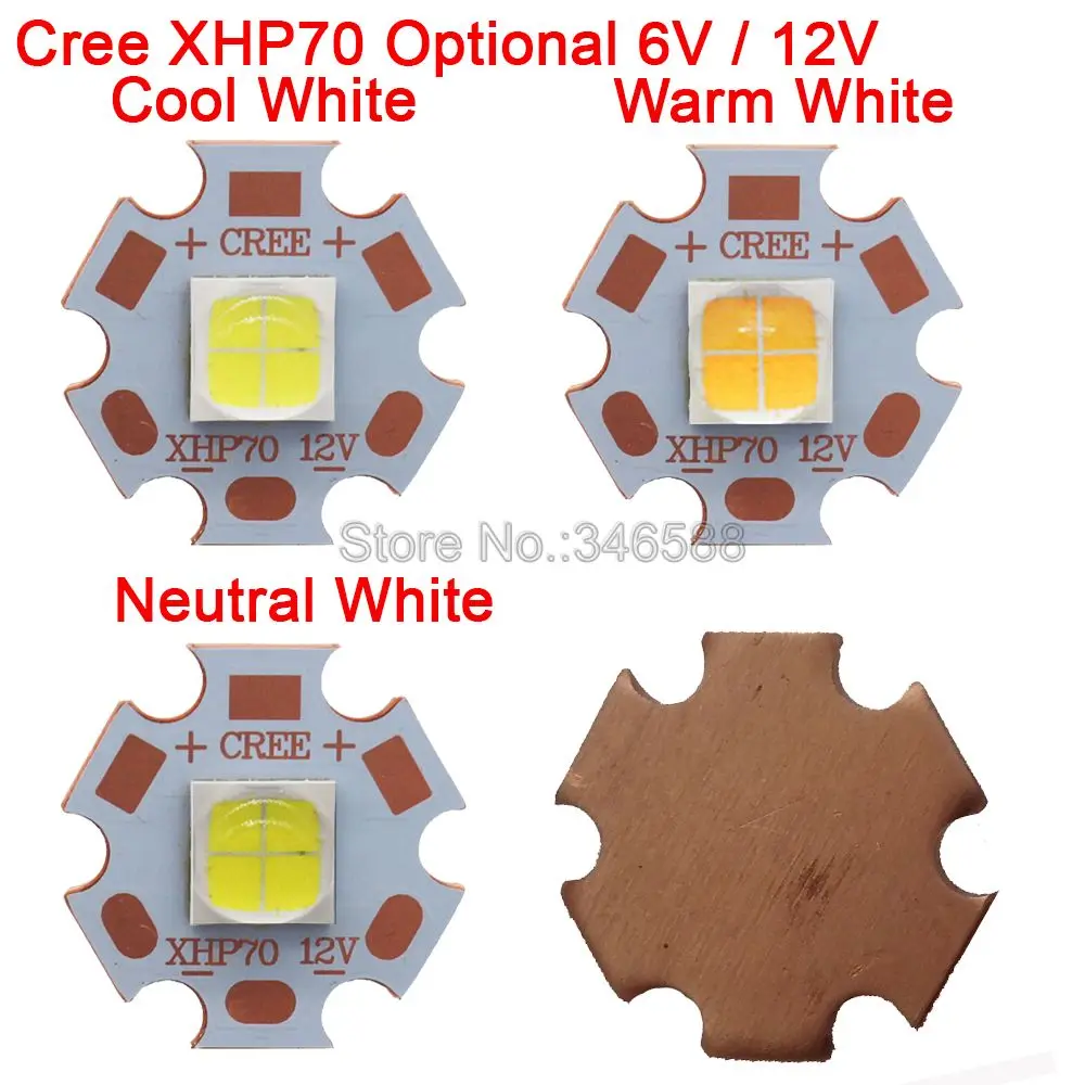 CREE XHP70 6500K холодный белый 4500K нейтральный 3000K теплое белое светодиодное освещение