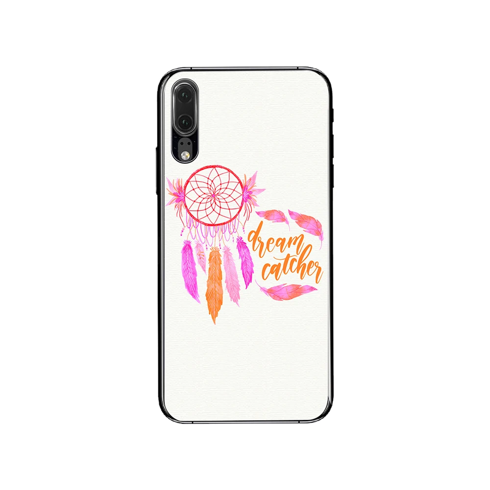

ELETEIL Abstract Dream Catcher Patterned Phone Case For Huawei P20 Plus Art Feather Ornament Oil Painting Back Cover Cases E25
