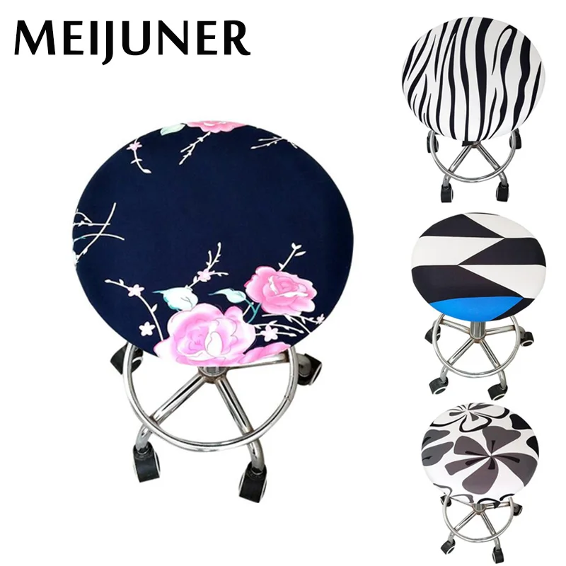 

Meijuner Round Chair Cover Bar Stool Cover Elastic Seat Cover Home Chair Slipcover Round Chair Bar Stool Floral Printed MJ089
