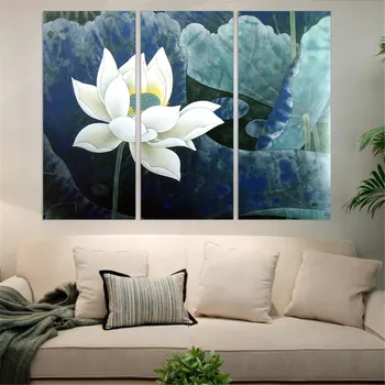 

Frameless Canvas Painting Flower White Lotus A4 Printed HD Poster Wall Art Canvas modular pictures Home Decor Cuadros Decoracion