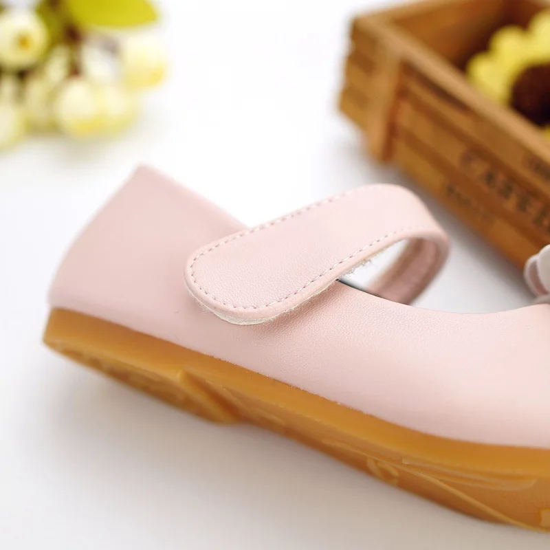 Нарядная детская кожаная обувь для маленьких девочек; обувь принцессы для девочек с бантом и цветочным узором; обувь для вечеринок