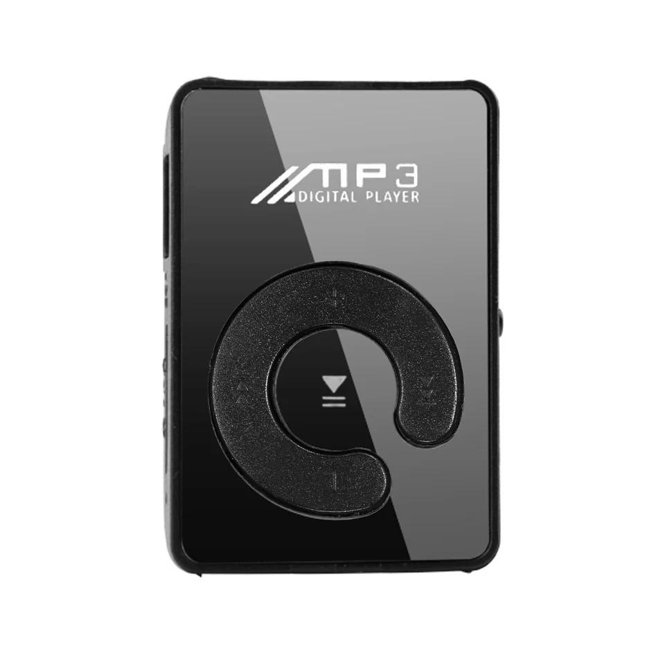 

2018 New Mini Fashion SD TF Mirror Portable MP3 Player Clip Media Player Sport Button Mp3 Music Player Walkman Lettore Black