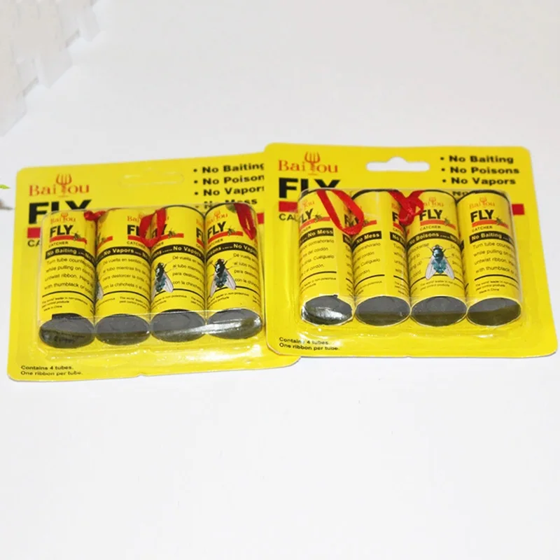 

4/8/12/16Pcs Fly Sticky Paper Strip Strong Glue Flying Insect Bug Mosquitos Catcher Roll Tape LBShipping
