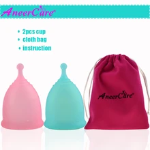 2Pcs Menstrual Cup for Women Feminine Hygiene Medical 100% Silicone Cup Menstrual Reusable Lady Cup Copa Menstruation Period Cup