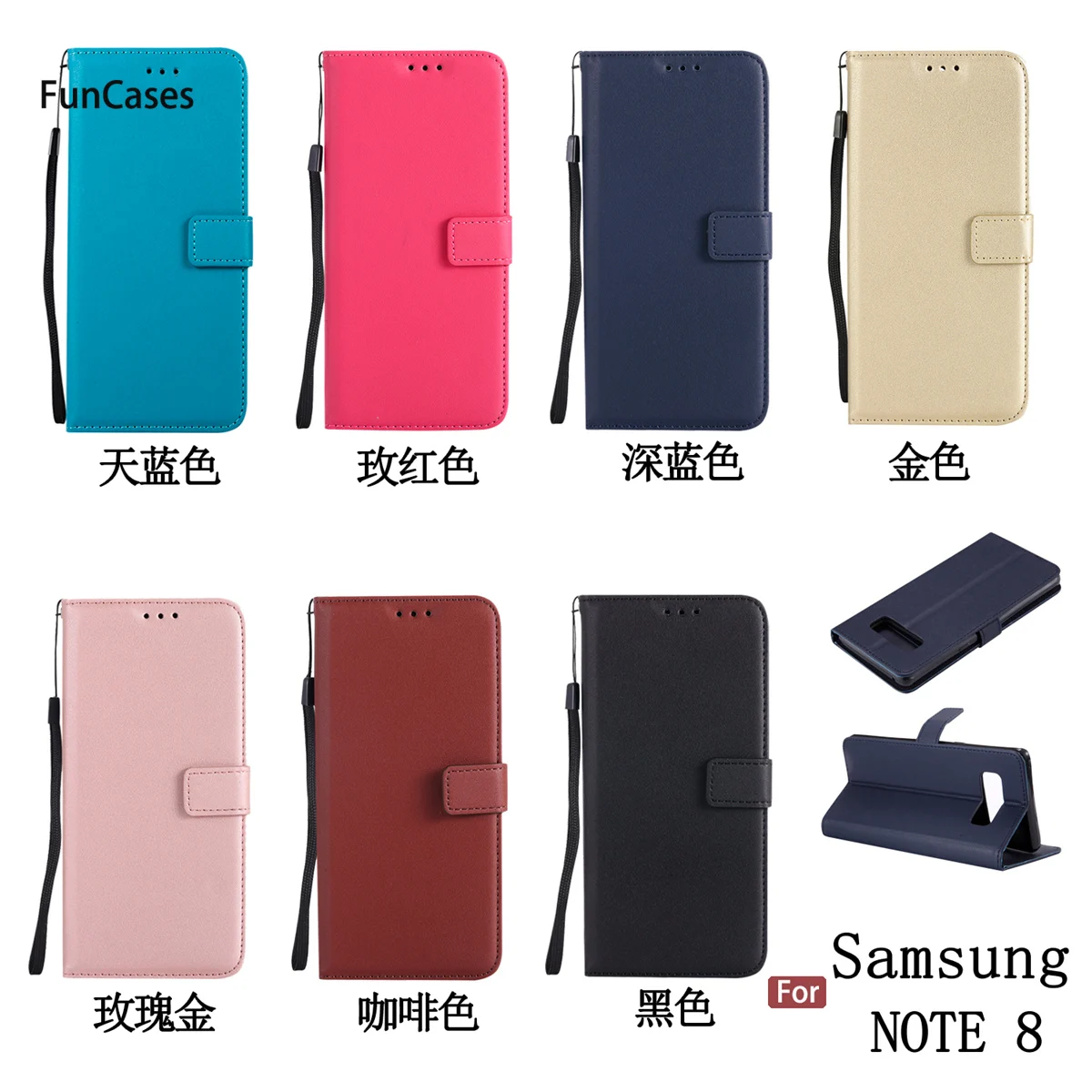 

Multicolor Flip Phone Case sFor Hoesjes Samsung Note 8 Card slot Case Estuche Unicorn Wallet Case For Samsung Galaxy Note 8 Case