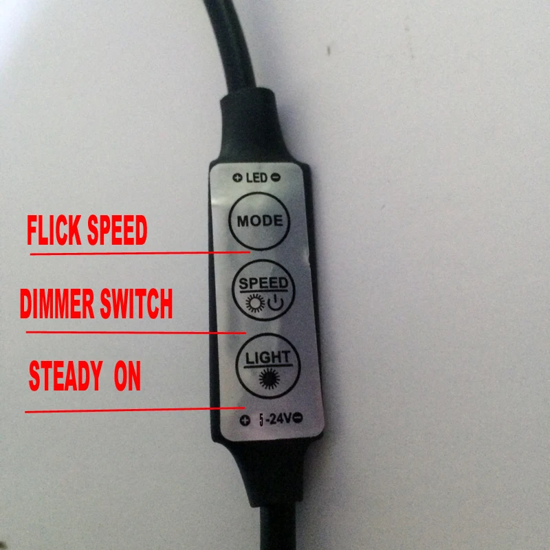 USB 3 ключа черный светодиодный пульт дистанционного управления DC 5 V-24 V светодиодный 3528 5050 полосы света светодиодный диммер 6 V Мини Яркость затемнения для одного цвета