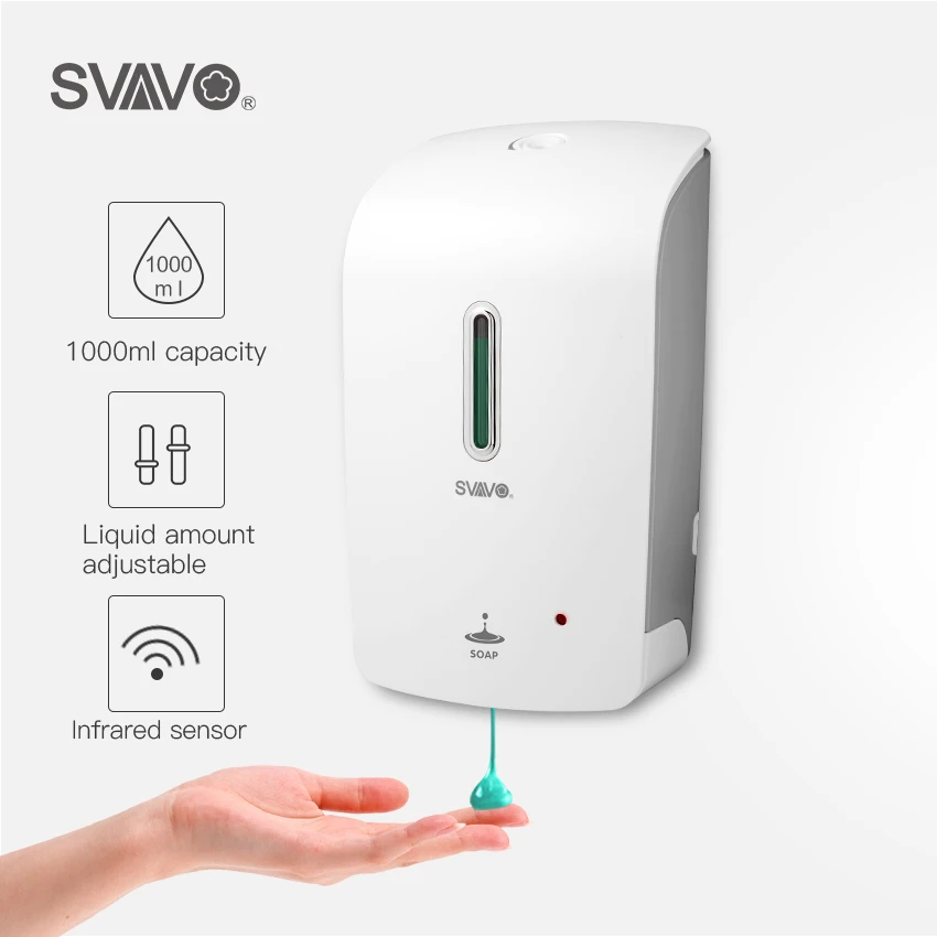 

1000ml Capacity Bathroom Accessories Automatic Soap Dispenser Bathroom Washroom Touchless Style Plastic Liquid Soap Dispenser