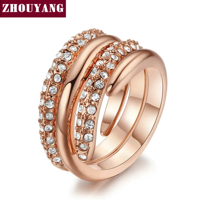 ZHOUYANG высокое качество ZYR069 горячая Распродажа элегантное розовое золото цвет