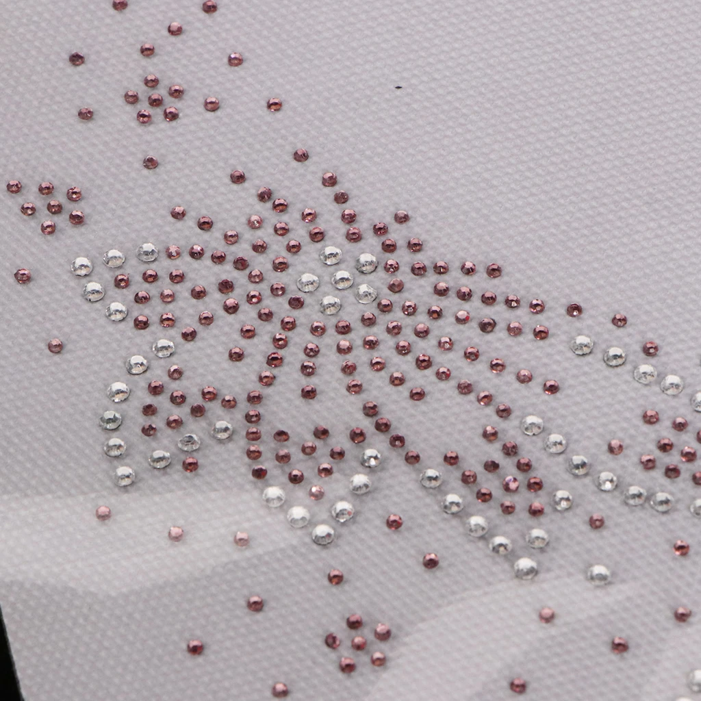 Floral Neckline Collar Trim Rhinestones Iron on Hot Fix Motif Heat Press Applique Patch