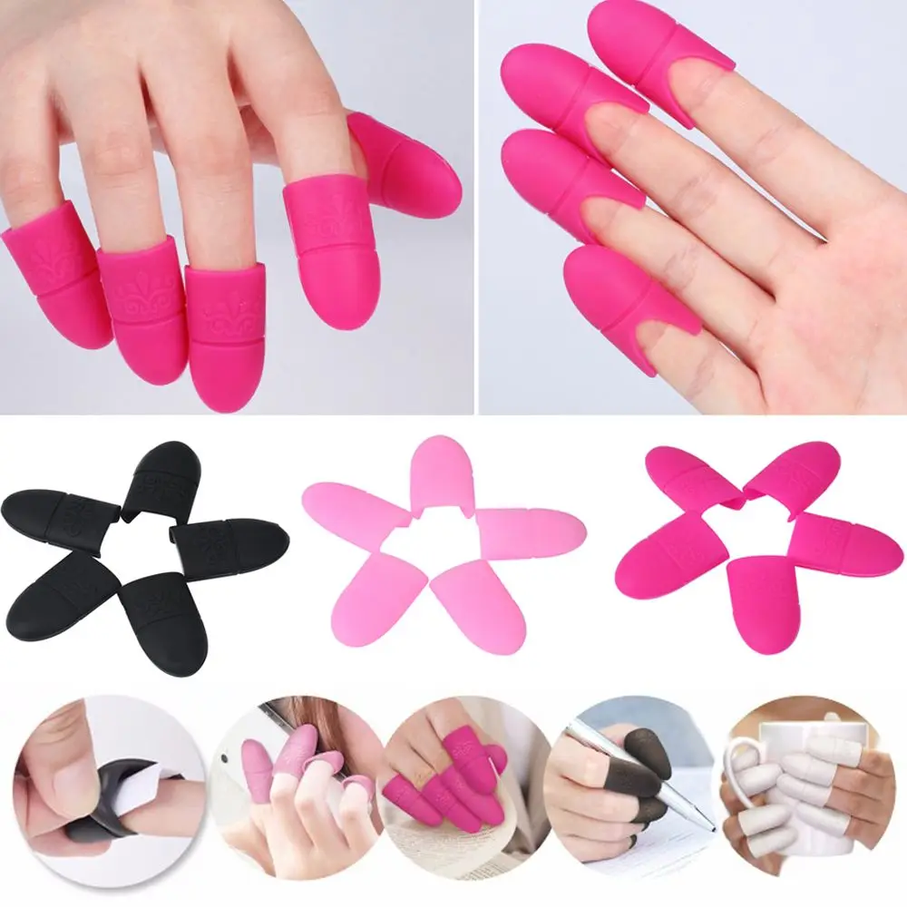 

Brand New 5pcs/Set Fashion Useful Silica Gel Nail Soak off UV Gel Art Polish Remover Wrap Caps Nail Removal Tools