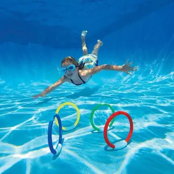 

4 Pcs Child Diving Ring Underwater Diving Buoys Loaded Throwing Toys Swimming Pool Accessories