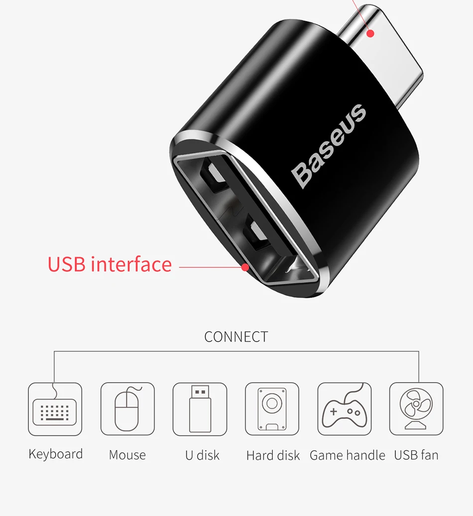 Baseus USB Type c adaptateur OTG USB c mâle à Micro USB femelle convertisseurs de câble pour Macbook Samsung S10 Huawei USB à type-c OTG