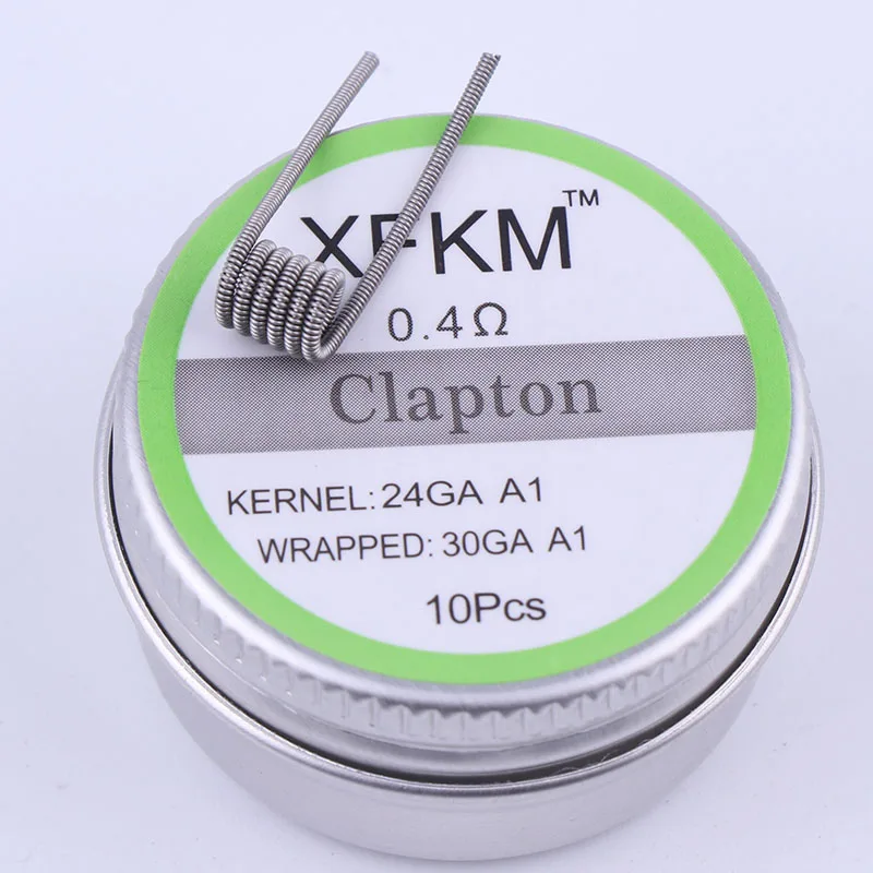 XFKM плоский витой провод плавленый clapton Hive предварительно изготовленные обмоточные провода чужеродный микс витой Quad Tiger катушки нагревательное сопротивление rda катушка - Цвет: Clapton 0.4