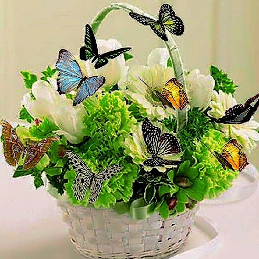 

Diamond Embroidery 5D DIY Diamond Painting Butterfly Flower Vase Diamond Painting Cross Stitch Rhinestone Mosaic