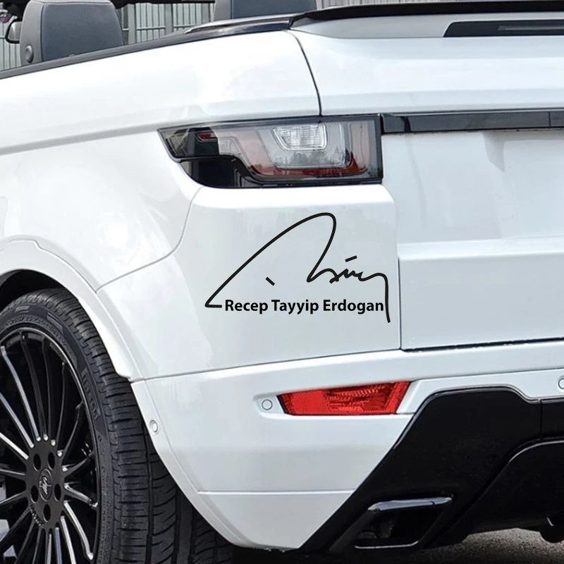 18*10cm Auto Motorrad Aufkleber For Recep Tayyip Erdogan Sticker Autogramm Unterschrift Cool Graphics Vinyl Sticker