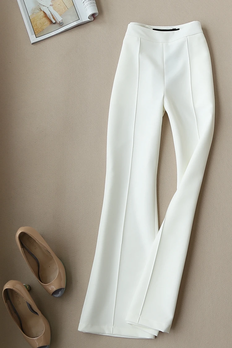 

Fashion women's wide leg pants female 2019 spring and summer new thin micro bell pants high waist casual nine points pants tide