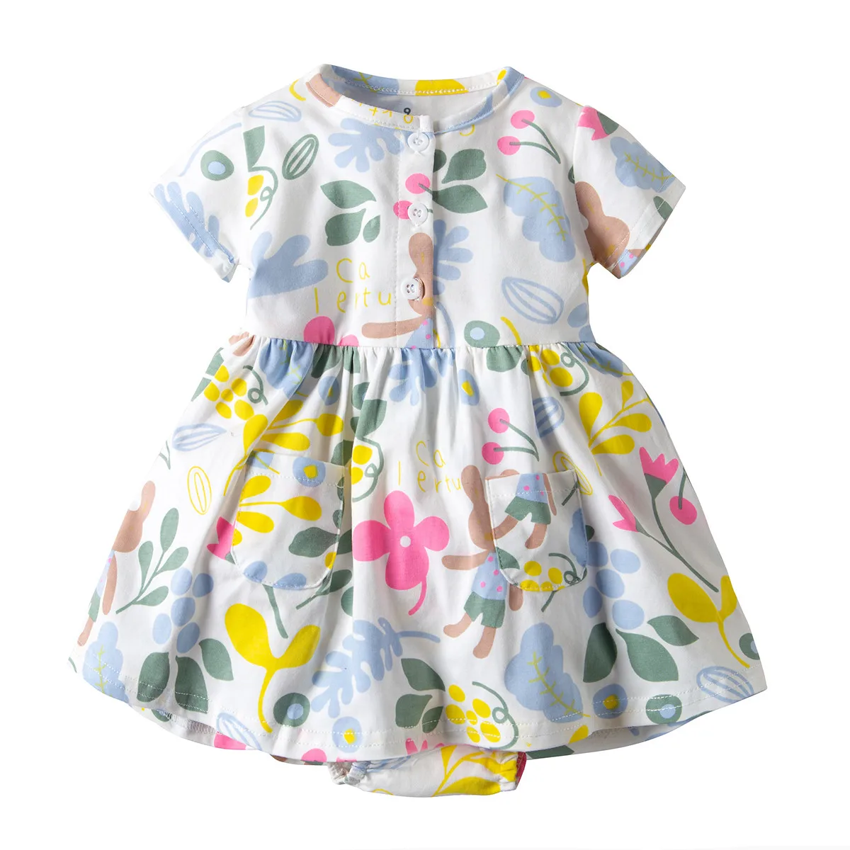 

Baby Dresses For Girls Summer Short Sleeve Princess Cute Cotton Print Baby Girls Clothing Fashion Romper Dresses Clothes