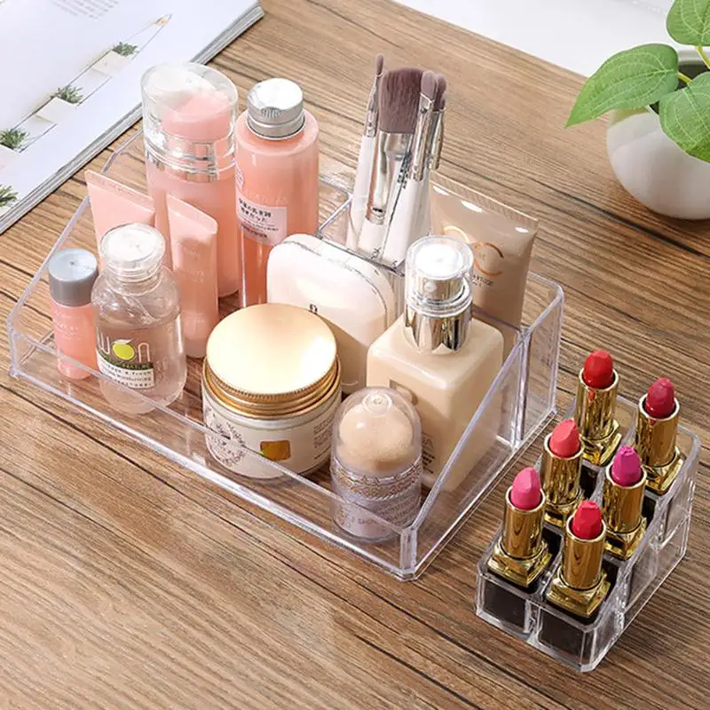  1pcs Crystal Cosmetic box Organizer Makeup Jewelry Storage Lipstick make-up brush Holder Display Bo