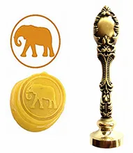 Cute Elephant Custom Logo Luxury Vintage Wax Seal Stamps Kit Wedding Invitation Sealing Stamps Gift