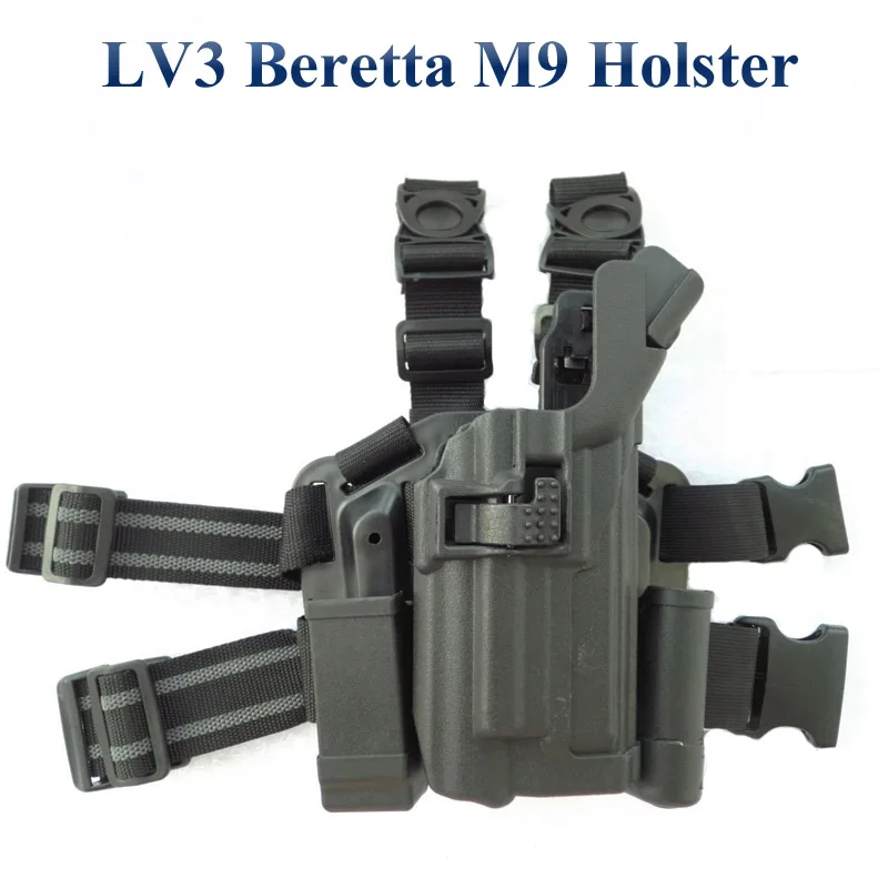 Beretta M9 92 96 Tactical Hunting Thigh Holster With Flashlight Gun