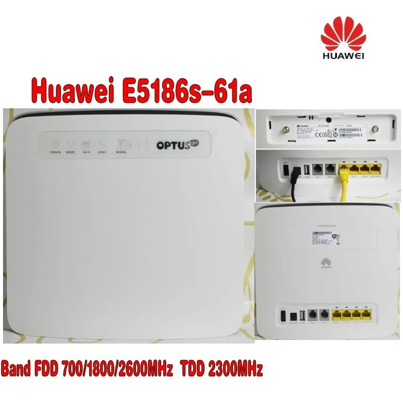 Huawei e5186s-61a LTE FDD 700/1800/2600 мГц tdd2300mhz cat6 300 Мбит/с Мобильный маршрутизатор + 4 г антенны