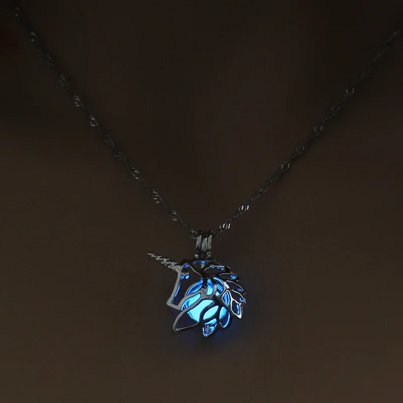 Милые светящиеся украшения-чокер 3 цвета Рождественский подарок для женщин ожерелье модное очаровательное светящееся ожерелье с подвеской в виде единорога