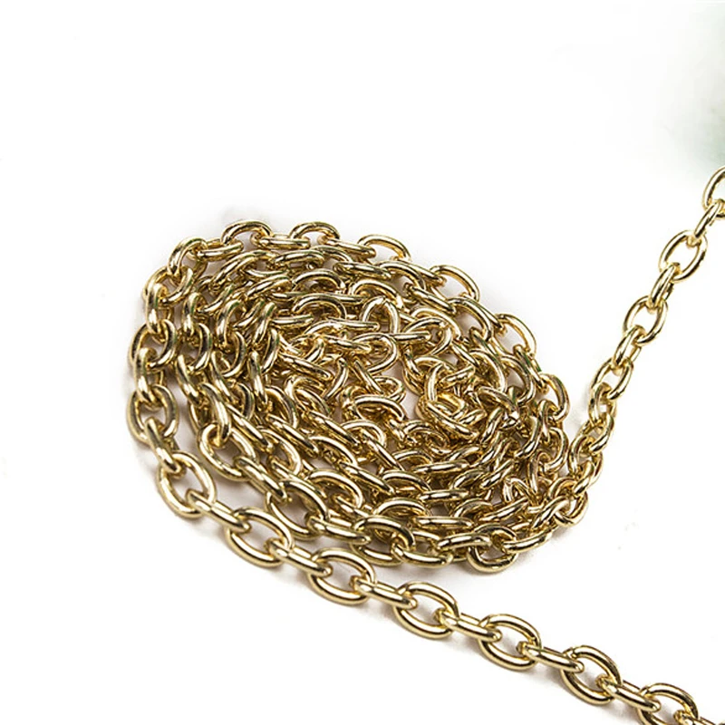 DIY 120cm golden Purse Accessories Antique Bronze Brass Metal Handbag Chain Bag Chain Fashion ...