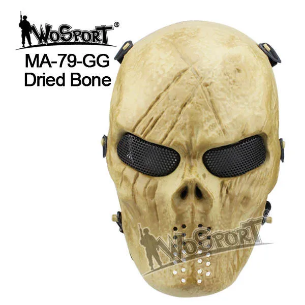 MA-79-GG WoSporT череп серии маски для Хэллоуина Косплей Пейнтбол страйкбол защитная маска Hard-Core класс тактические полные маски для лица - Цвет: MA-79-GG