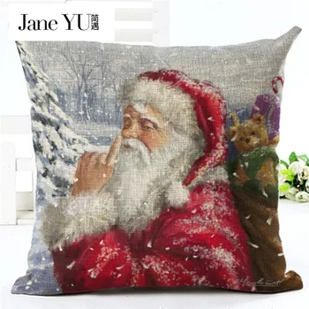 

JaneYU 21 colors High Qulity Christmas Pillow Covers for Comfortable Santa Claus Printed Pillowcases
