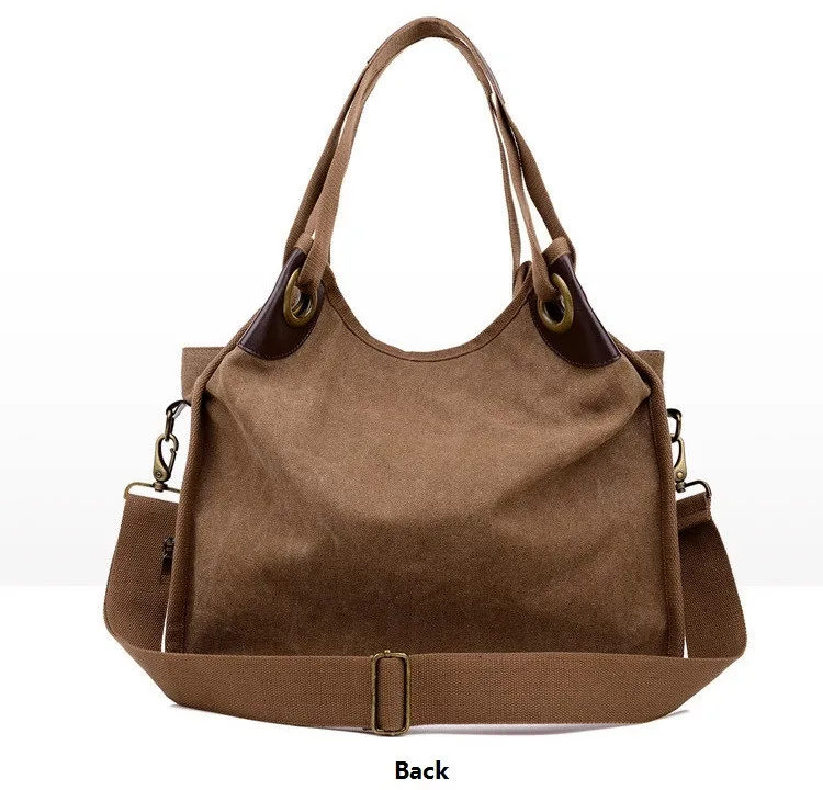 MJ Women's Canvas Handbags High Quality Female Canvas Totes Casual Shoulder Bags Large Travel Bag Ladies Solid Crossbody Bags (20)