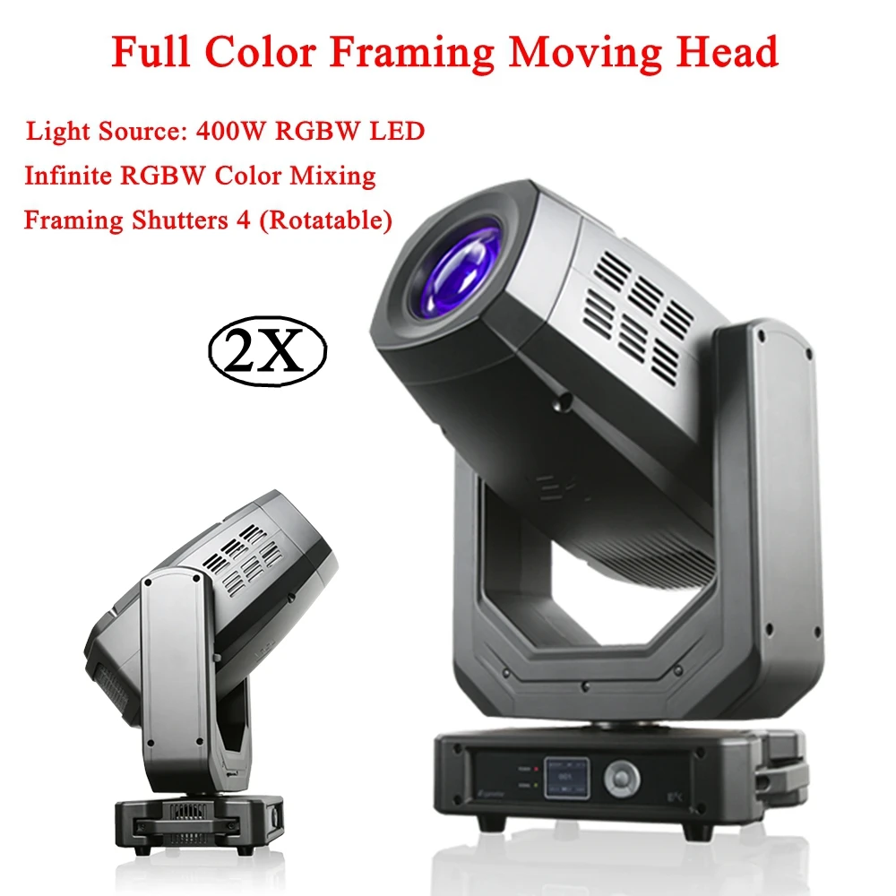

2Pcs/Lot Full Color Framing Zoom Moving Head Light 400W Infinite RGBW Color Mixing DMX 36/38 Channels Good for DJ Disco Party