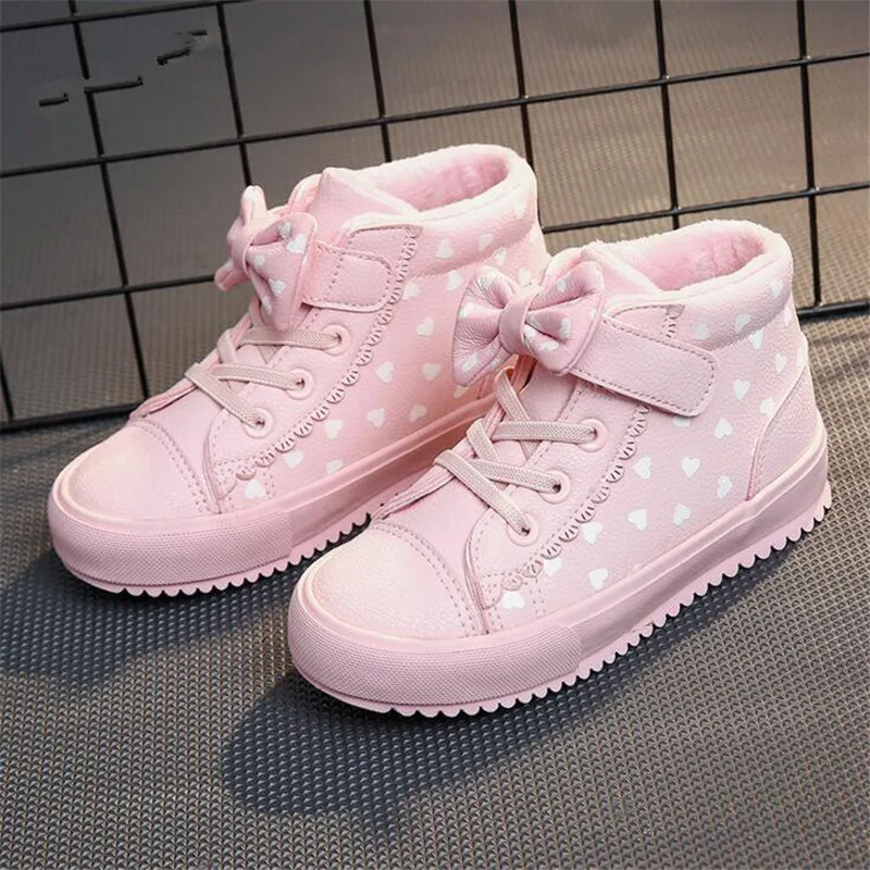 

2018 autumn winter kids boots super warm leather ankle boots brand girls princess shoes waterproof sneakers fashion footwear