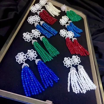 

natural fresh water pearl tassels drop earring long earring 925 sterling silver agate earring dyed color fine women jewelry