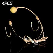 4 шт. телесный цвет 3,5 мм винтовой домкрат замок на голову наушник микрофон конденсаторная гарнитура микрофон для FM Беспроводная поясная рация