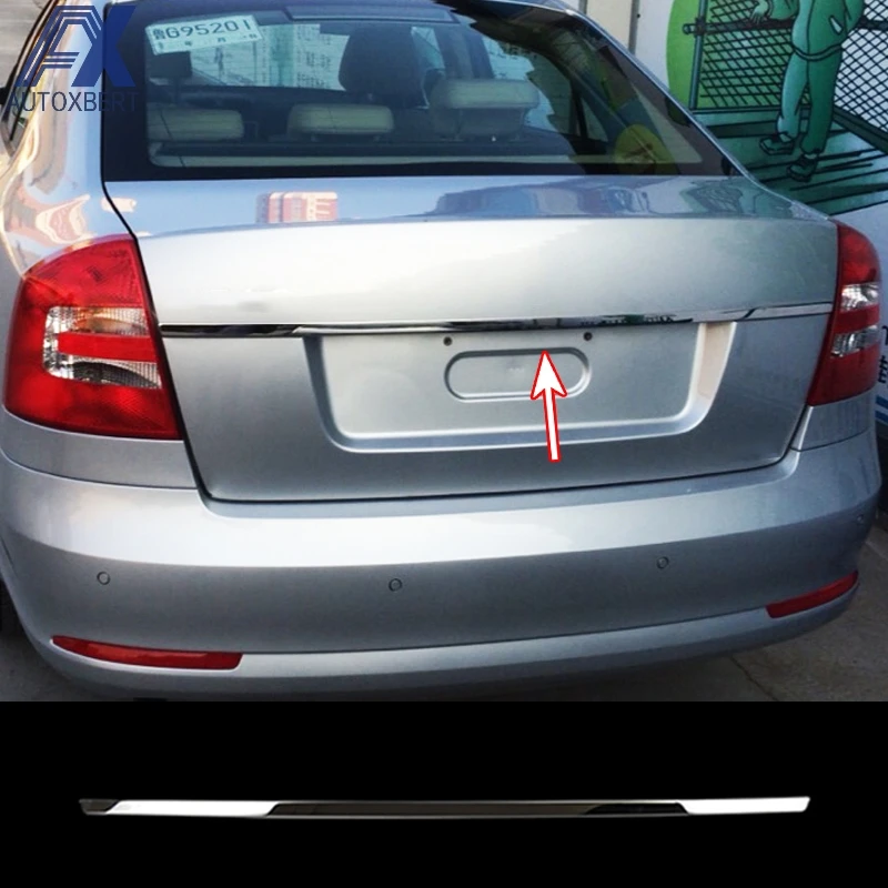 

AX Rear Trunk Trim Tailgate Chrome Garnish For Skoda Octavia 2004-2011 2012 Sedan Back Door Cover Styling Sticker Molding Strip